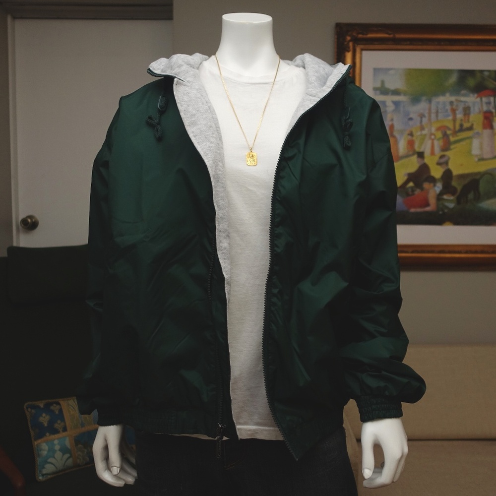 Augusta Nylon Taffeta Jacket Hooded Fleece Zip Up